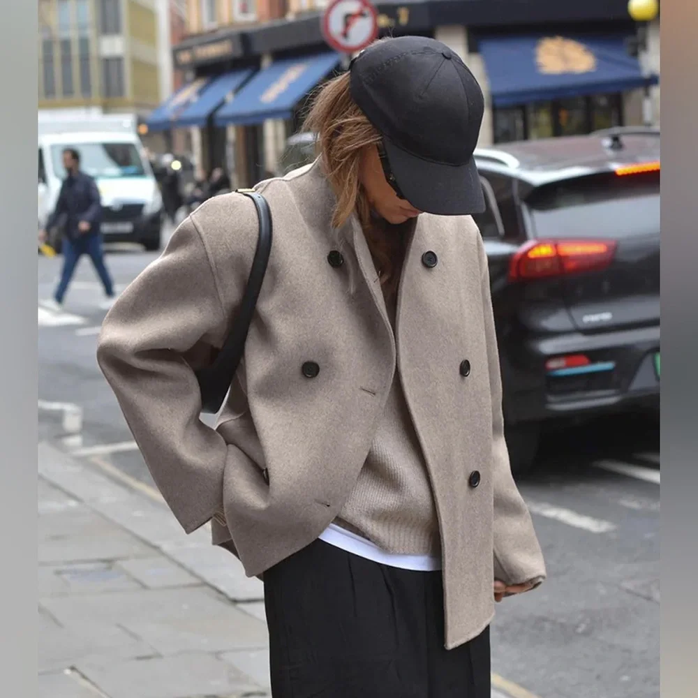 NWT Commense Oversized Button-Down Jacket - Brown/XS - Picture 2 of 5